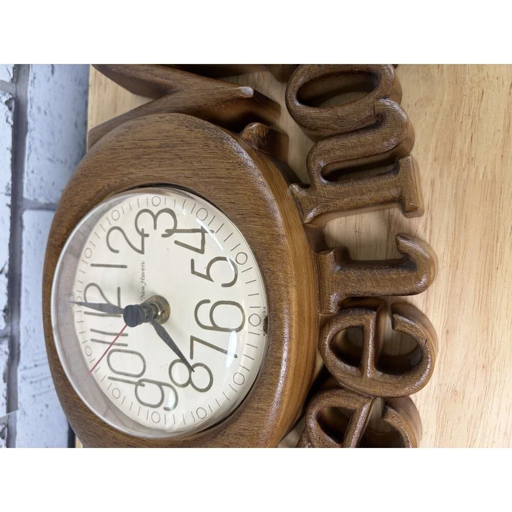 Home Sweet Home Wall Clock Burwood Vintage Working Mint